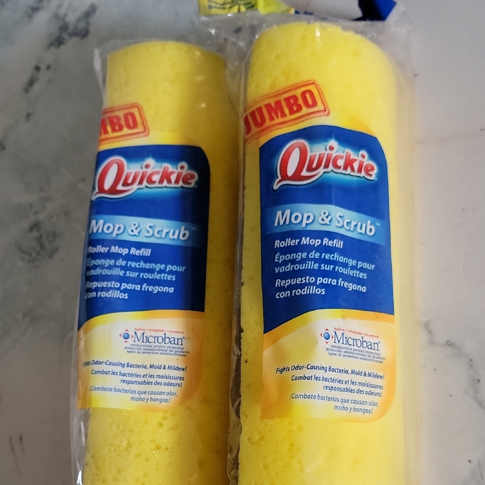 2 Quickie type P Yellow Mop & Scrub Refills